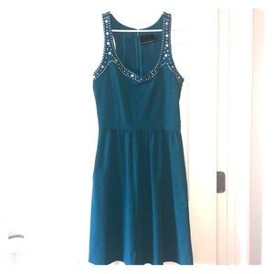 Cynthia Rowley Turquoise Studded Fit & Flare Dress